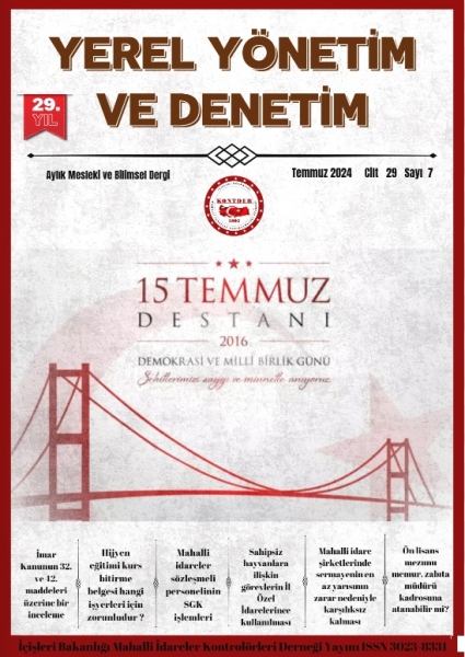 YEREL YÖNETİM VE DENETİM DERGİSİ Temmuz 2024